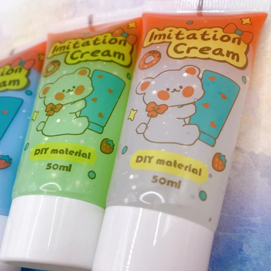 クリアラメ入り ホイップクリームデコ 6色セット クリア 透明 大