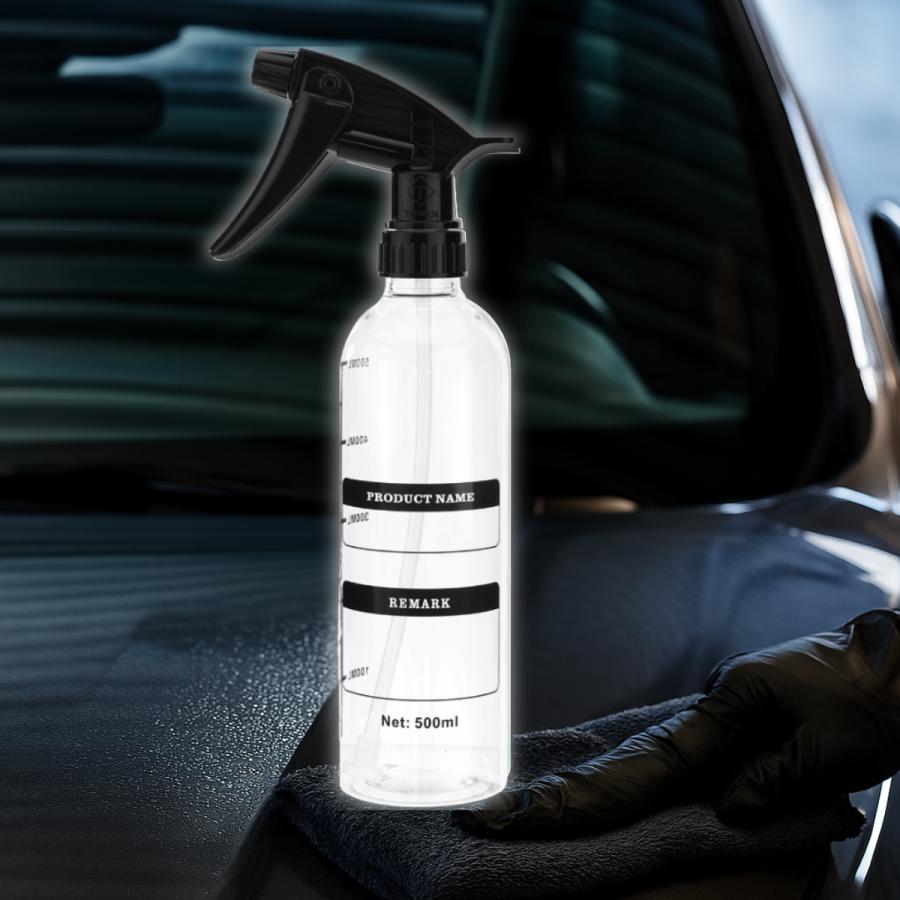 スプレーボトル500mlx35本 洗車 希釈用スプレーボトル 500ml 透明 目盛り付き 耐薬品 洗剤 除菌液