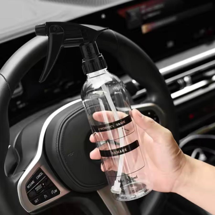 洗車 希釈用スプレーボトル 3個セット 500ml 透明 目盛り付き 耐薬品