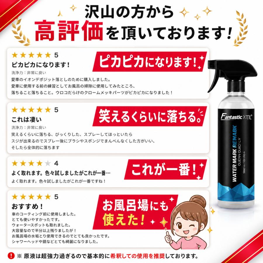 車 水垢取り 水垢落とし クリーナー スケール除去剤 コスパ最強 500ml