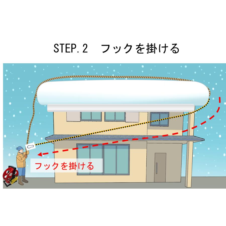 雪庇落とし【ナイアガラカット・大規模用/ロープ80m 】滝の様に雪を