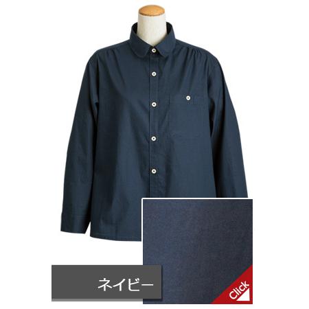 農家さんブラウス ネイビー NSR515NV (レディース) 年間 綿100