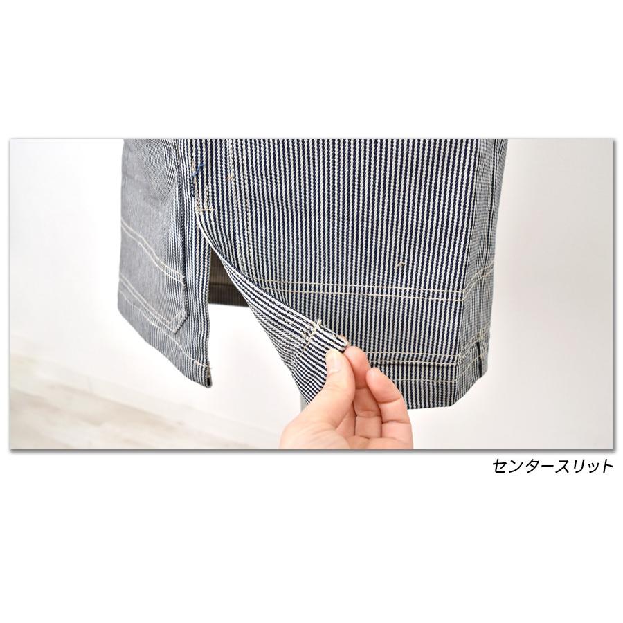 ワークショートエプロン ヒッコリーストライプ (男女兼用) 10120 腰下エプロン サロンエプロン 綿100%|minna-work|04