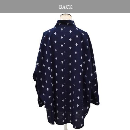 SALE】久留米絣 シャツジャケット (ネイビー クロス) KU9740C SALE】久留米絣 シャツジャケット (ネイビー クロス) KU9740C