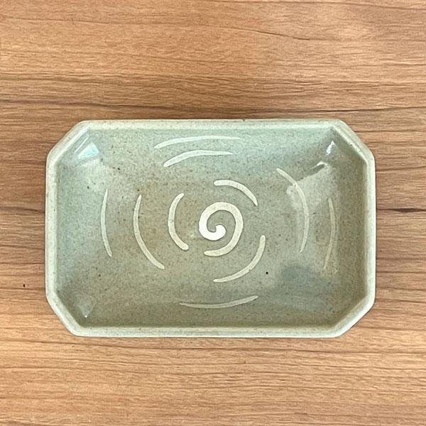 益子渦長角千代久 強化 和食器 刺身用千代久 業務用 約10.5cm 在庫処分