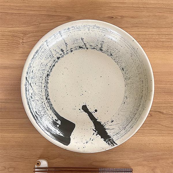 白一文字9.5寸盛皿 和食器 丸皿（大） 業務用 約29.4cm 在庫処分品
