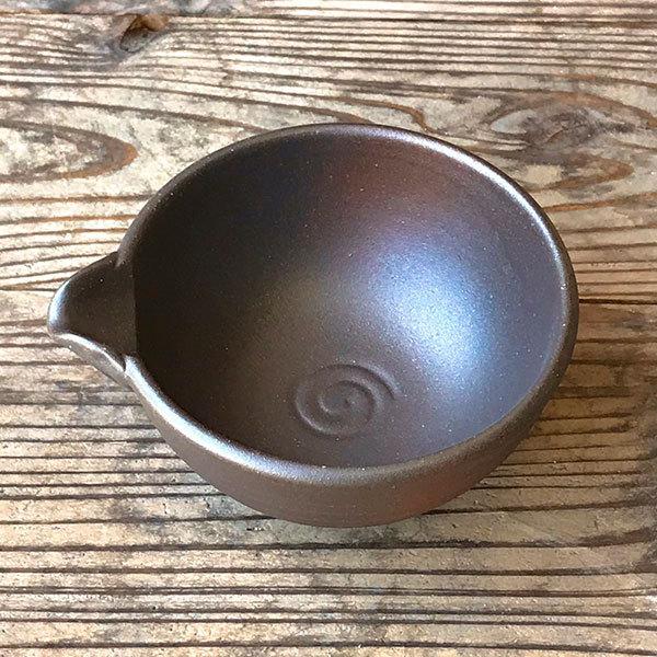 備前風片口中鉢 和食器 小鉢（大） 黒茶色系 業務用 約13cm 和食 和風