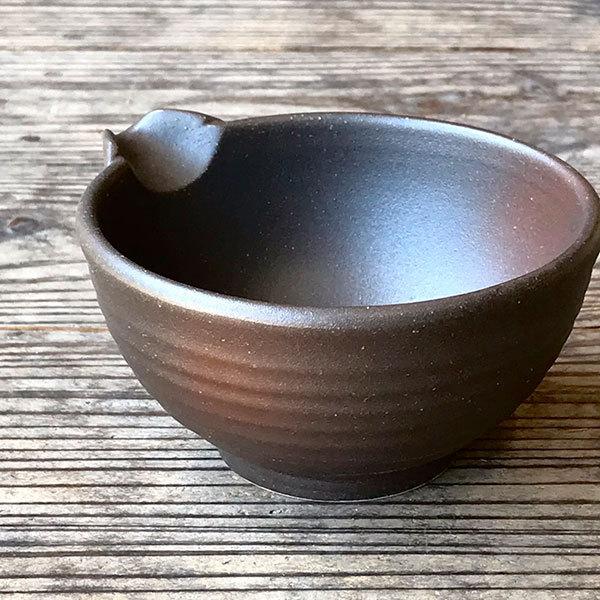 備前風片口中鉢 和食器 小鉢（大） 黒茶色系 業務用 約13cm 和食 和風