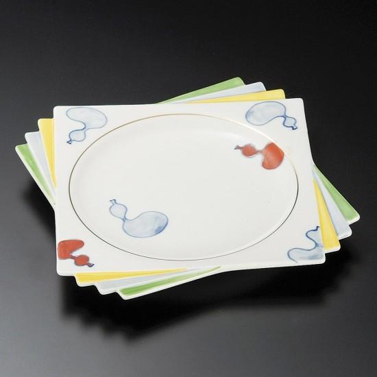 六瓢箪千代折角大皿 和食器 角皿（中） 業務用 約24.5cm 和食 和風 和