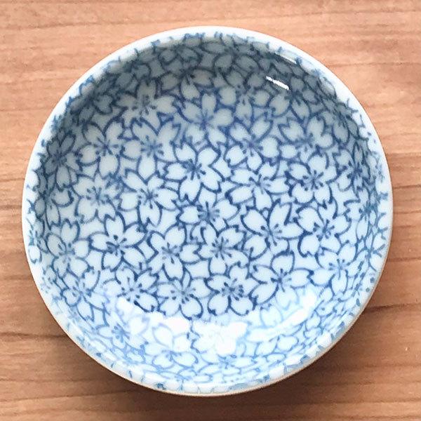 青小花3.2深皿 和食器 小皿 業務用 約10cm 和食 和風 漬物 たれ 薬味