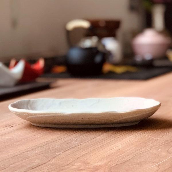 桜志野小判皿 和食器 楕円皿 業務用 約21cm 和食 和風 天ぷら 揚げ物