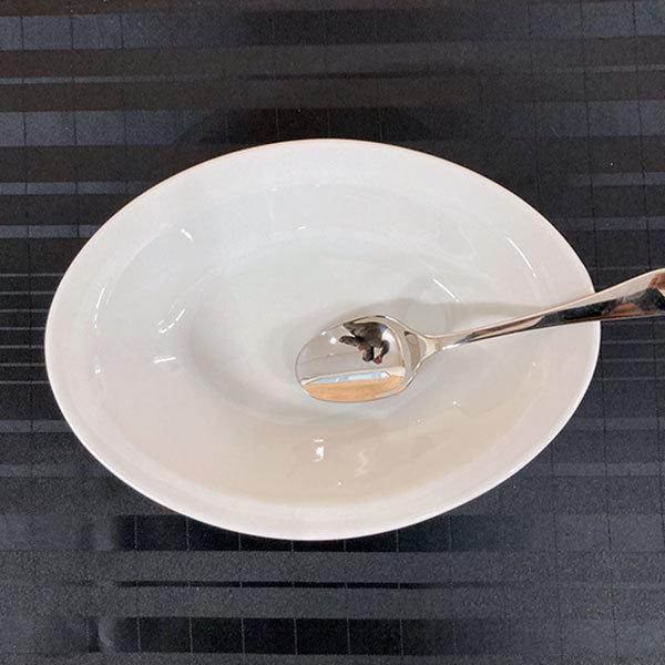 白玉渕 9吋ベーカー 白い器 洋食器 楕円・変形ボール（M） 業務用 約