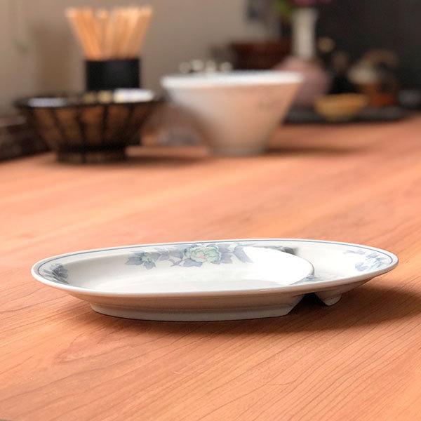三色牡丹 9吋仕切皿 中華食器 プラター（M） 業務用 楕円皿 日本製