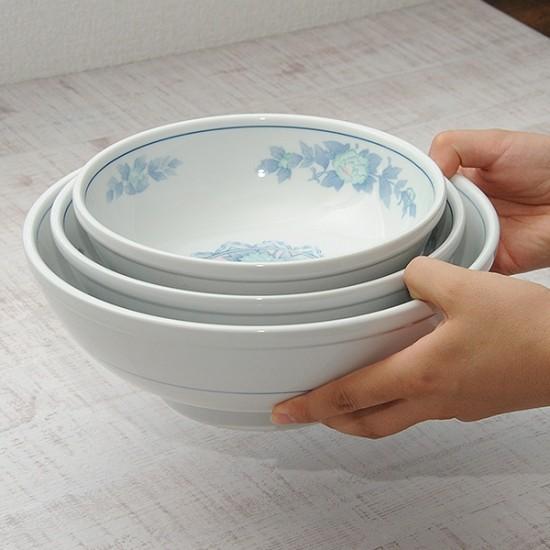 三色牡丹 8.0玉丼 中華食器 ボール（L） 業務用 日本製 磁器 約25.5cm