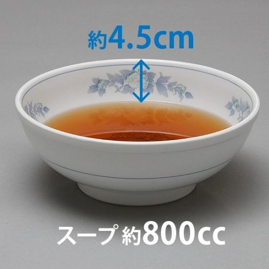 三色牡丹 美濃焼　ラーメンどんぶり&中華皿セット まとめ売り 三色牡丹 8.0玉丼 中華食器 ボール（L） 業務用 日本製 磁器 約25.5cm