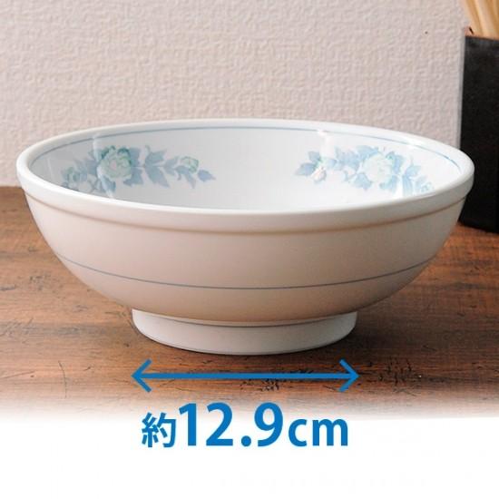 三色牡丹 美濃焼　ラーメンどんぶり&中華皿セット まとめ売り 三色牡丹 8.0玉丼 中華食器 ボール（L） 業務用 日本製 磁器 約25.5cm