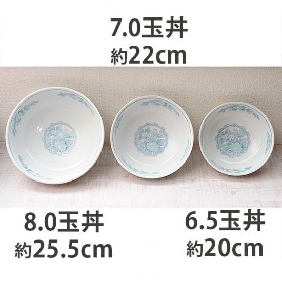 三色牡丹 美濃焼　ラーメンどんぶり&中華皿セット まとめ売り 三色牡丹 8.0玉丼 中華食器 ボール（L） 業務用 日本製 磁器 約25.5cm