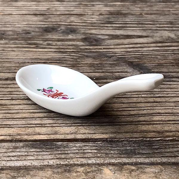 緑彩宝華 レンゲ 中華食器 業務用 約14cm 磁器製 れんげ ラーメン