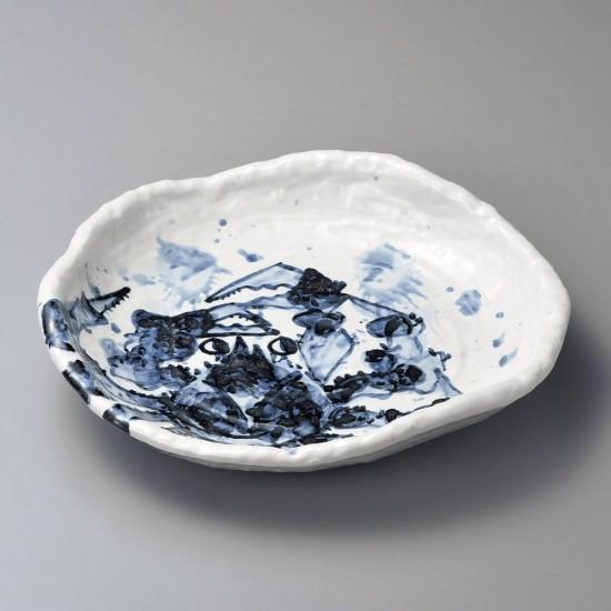 カニ変形尺深皿 和食器 丸大皿 業務用 約31.5cm 和食 和風 ふぐ刺し