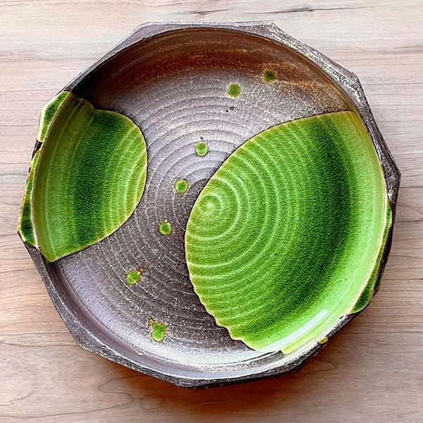 錆釉ヒワ流し面取8.0鉢 和食器 盛鉢 業務用 約23.7cm 和食 和風 鉢 大