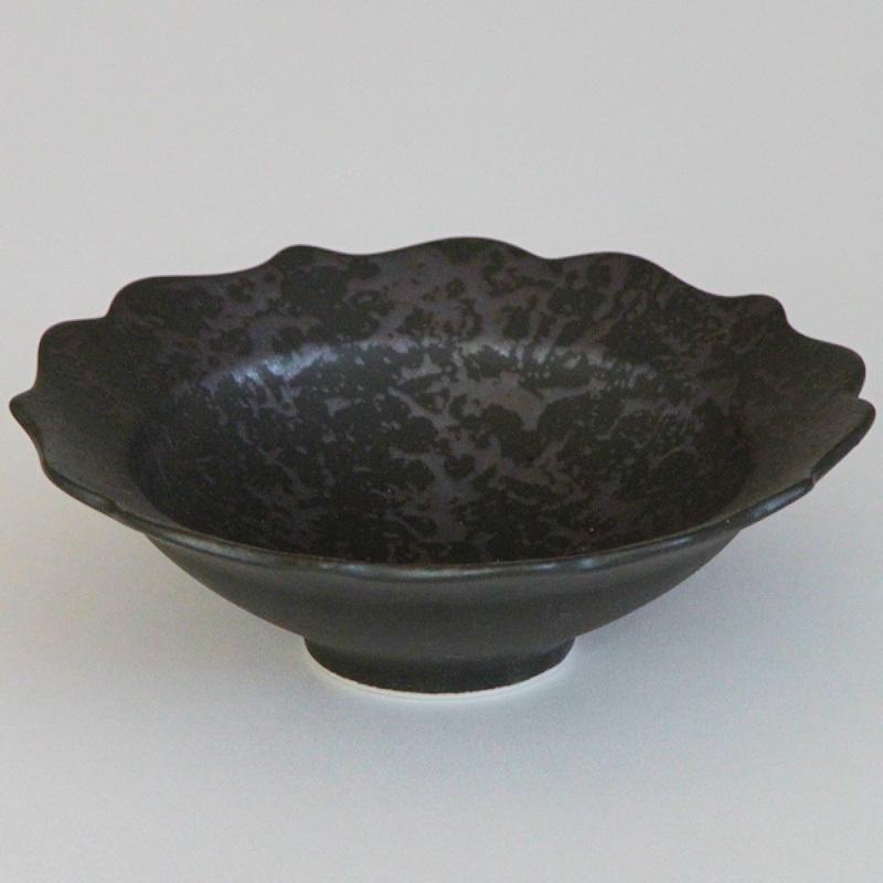 いぶし銀タタキ桔梗小鉢 和食器 小鉢（大） 業務用 約14.5cm 黒系 和食