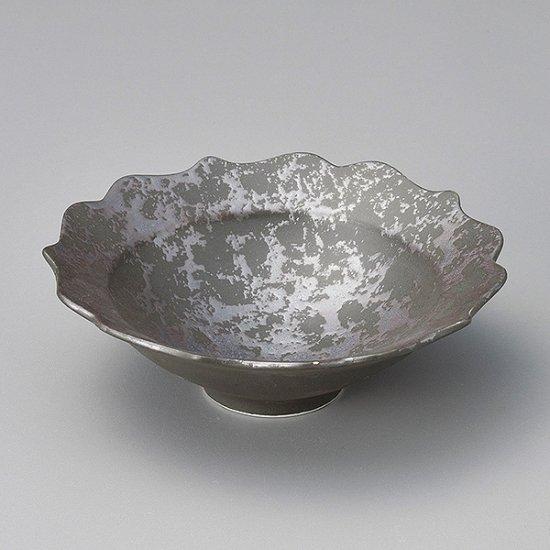 いぶし銀タタキ桔梗小鉢 和食器 小鉢（大） 業務用 約14.5cm 黒系 和食
