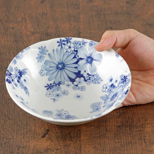 花集い5.5鉢 和食器 中鉢・煮物鉢 業務用 約17cm 花柄 和食 和風 鉢