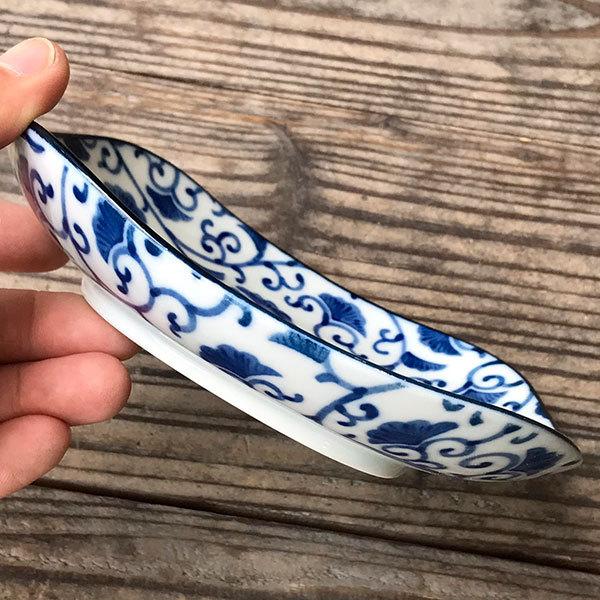 藍彩四角5.0皿 和食器 フルーツ皿・銘々皿・取皿 業務用 約15.2cm 和食