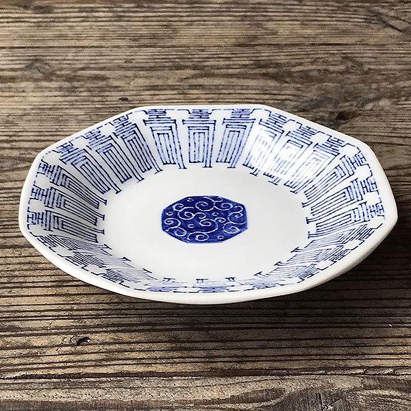 中華青壽 シューマイ皿 中華食器 八角皿 業務用 日本製 磁器 約18.5cm