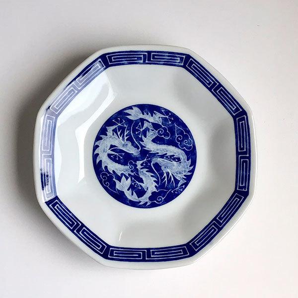 ブルー北京 八角高台のシューマイ皿　40枚組 ブルー北京 八角高台のシューマイ皿 40枚組 上絵山水 八角高台皿