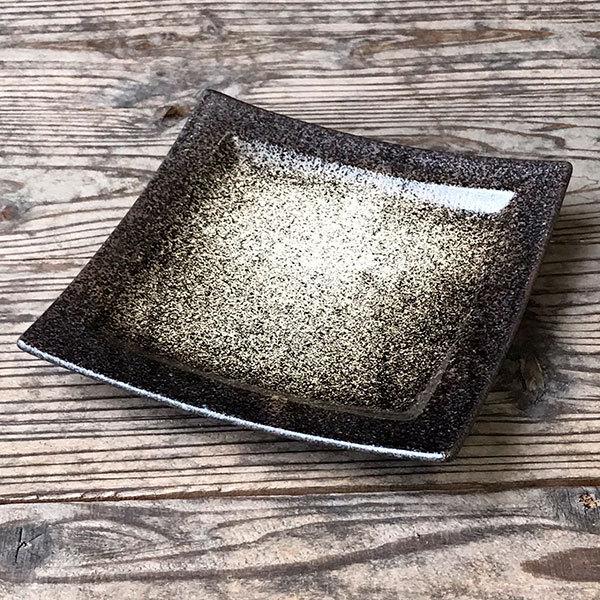黒千段角皿 中 和食器 角皿（中） 業務用 約18.6cm 和食 和風 和皿 中
