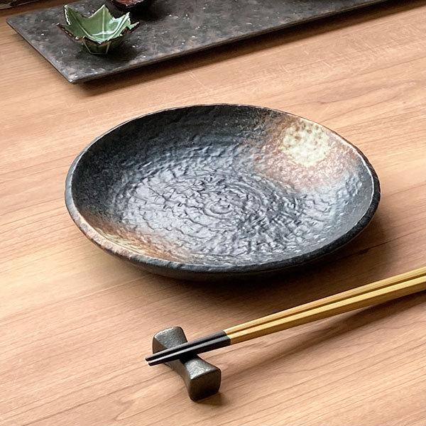 備前焼 中皿 直径20㎝ 6枚セット 黒備前丸7.0皿 和食器