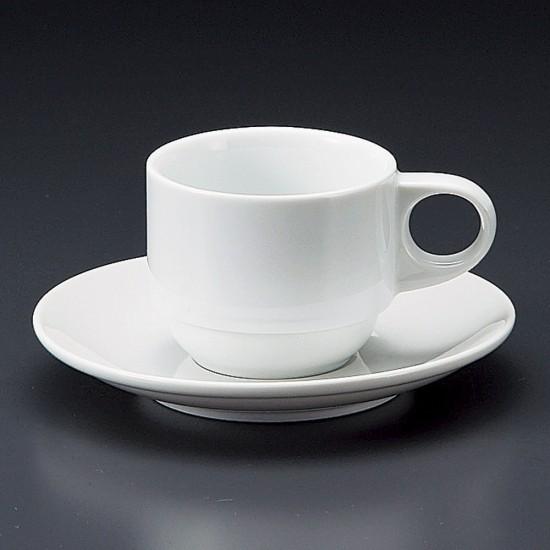 白スタックデミタス碗皿 洋食器 カップ＆ソーサー デミタス 業務用