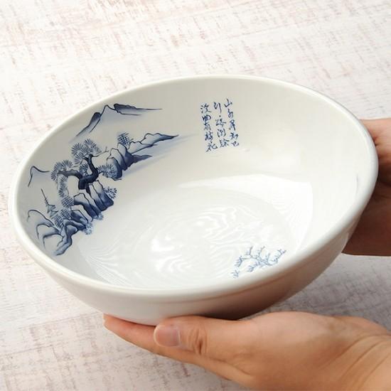 上絵山水 6.5玉丼 中華食器 ボール（M） 業務用 日本製 磁器 約19.8cm