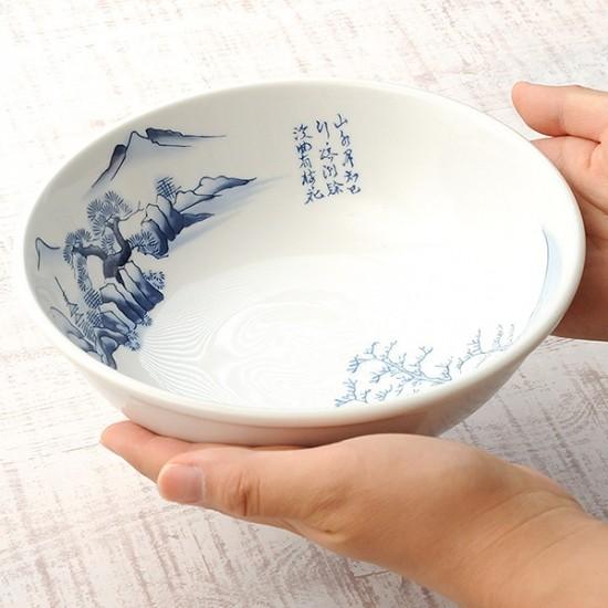 上絵山水 7.0玉丼 中華食器 ボール（L） 業務用 日本製 磁器 約22cm