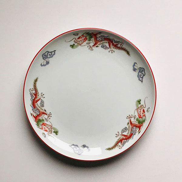 朱渕萬漢龍 8吋丸皿 中華食器 丸皿（M） 業務用 日本製 磁器 約21cm