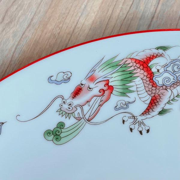 朱渕萬漢龍 12吋丸皿 中華食器 丸皿(L) 業務用 日本製 磁器 約 朱渕萬漢龍 12吋丸皿 中華食器 丸皿(L) 業務用 日本製 磁器 約