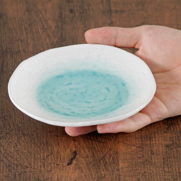 トルコブルー変形取皿 和食器 フルーツ皿・銘々皿・取皿 業務用 約15.7