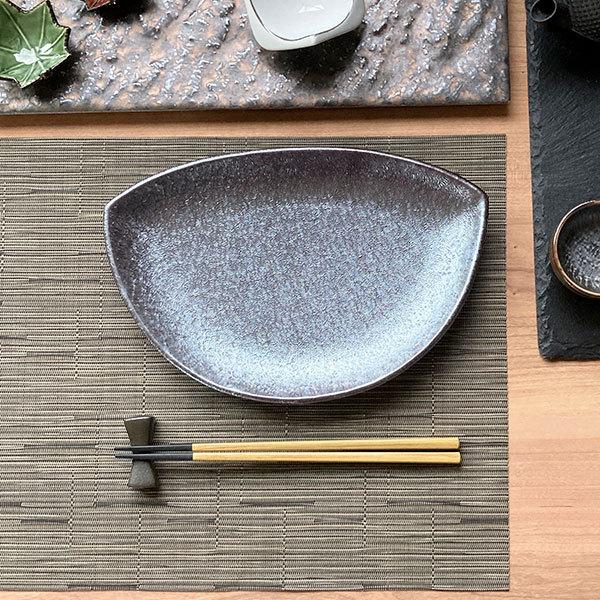 銀彩半月皿 和食器 半月皿 業務用 約25.2cm 和食 和風 揚げ物 焼き魚