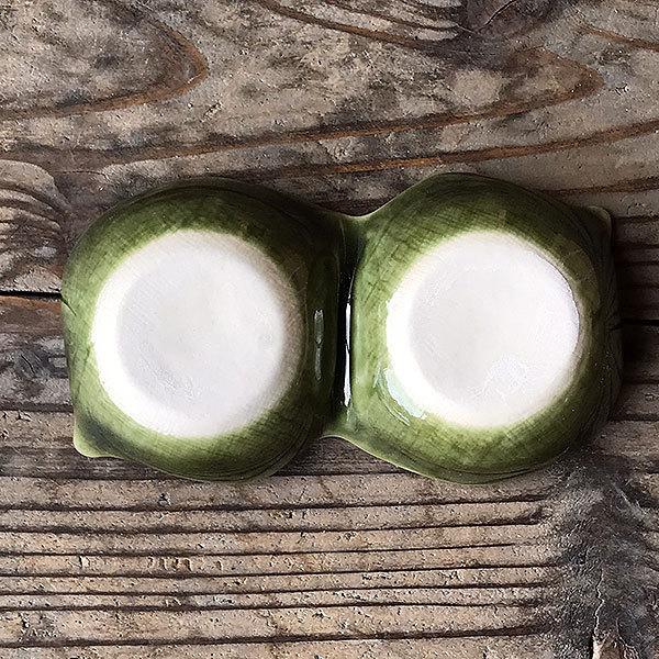 織部木の葉二品盛 和食器 仕切皿（2品皿・3品皿） 業務用 約11.8cm