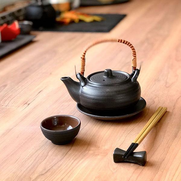 黒釉丸形土瓶むし 和食器 土瓶むし 業務用 和食 和風 松茸料理 銀杏