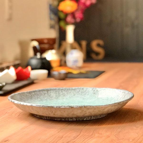 青釉10号丸皿 萬古焼 和食器 丸大皿 業務用 約30cm 和食 和風 ふぐ刺し