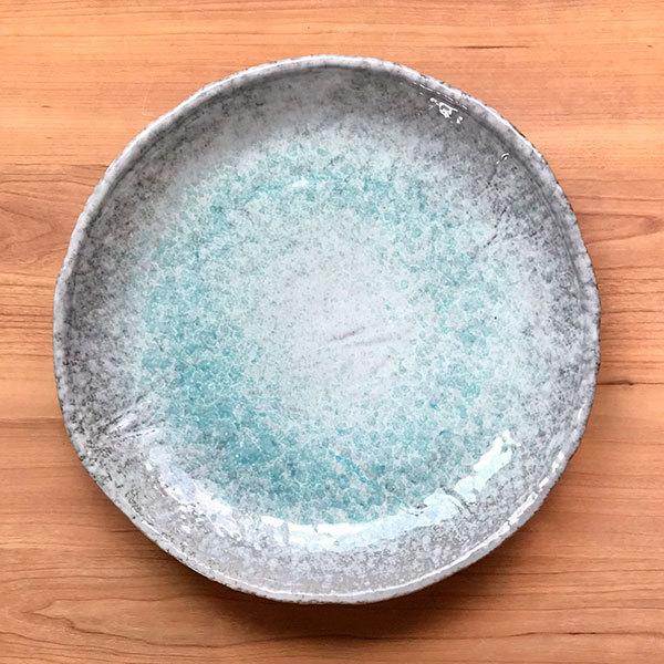 青釉10号丸皿 萬古焼 和食器 丸大皿 業務用 約30cm 和食 和風 ふぐ刺し