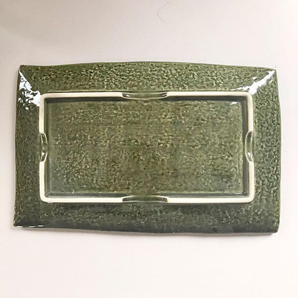 織部9号長角皿 萬古焼 和食器 長角皿 業務用 約28.5cm 和食 和風 串物