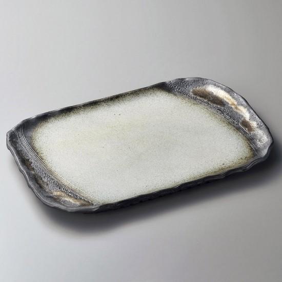 風雅9号小判皿 手造り 萬古焼 和食器 楕円皿 業務用 約27.5cm 和食