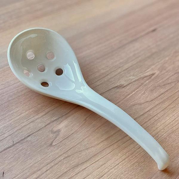 白穴あきレンゲ 萬古焼 和食器 レンゲ（鍋用） 業務用 約19cm 和食