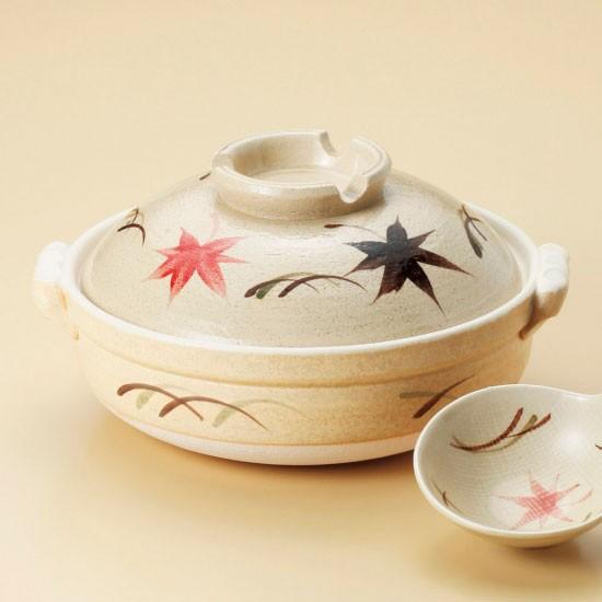 もみじ9号深鍋 萬古焼 和食器 土鍋 業務用 和食 和風 鍋料理 おでん