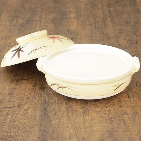 もみじ9号深鍋 萬古焼 和食器 土鍋 業務用 和食 和風 鍋料理 おでん