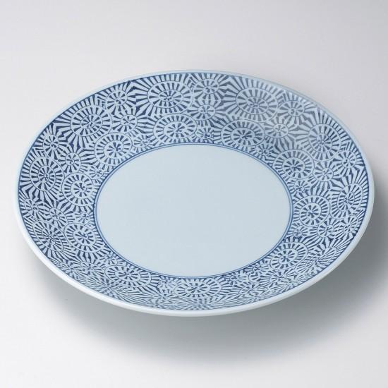 タコ唐草9号皿 有田焼 和食器 丸皿（大） 業務用 約28cm 和食 和風 ランチ とんかつ定食 主菜