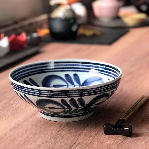 モダンブルーボウル L 有田焼 和食器 丼（大） 業務用 約21cm 和食